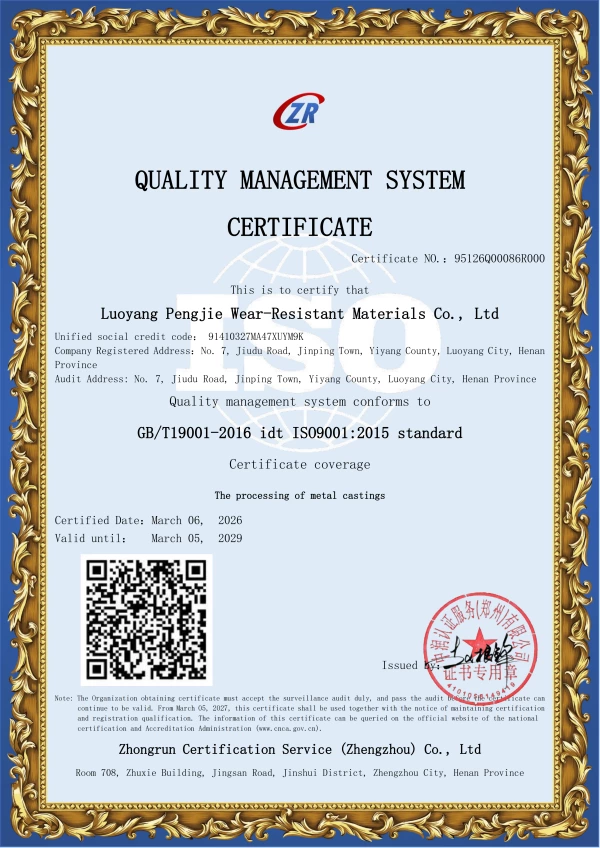 ISO Quality System Certification